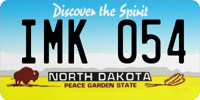 ND license plate IMK054