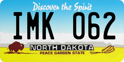 ND license plate IMK062