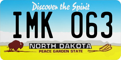 ND license plate IMK063