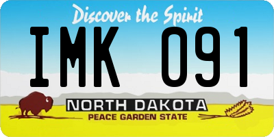 ND license plate IMK091