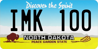 ND license plate IMK100