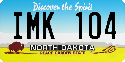 ND license plate IMK104