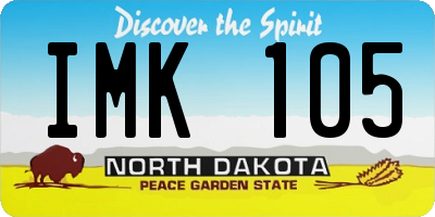 ND license plate IMK105