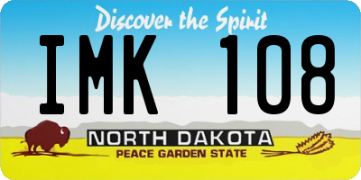 ND license plate IMK108