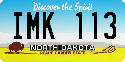 ND license plate IMK113
