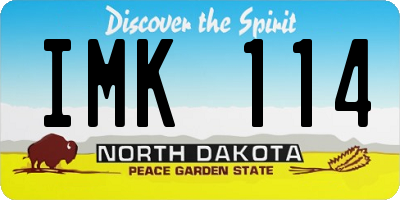 ND license plate IMK114