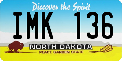 ND license plate IMK136