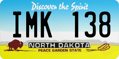 ND license plate IMK138