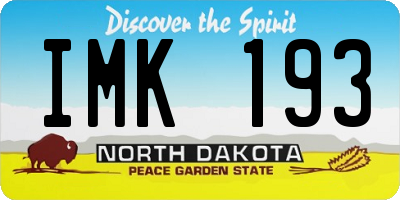ND license plate IMK193