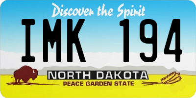 ND license plate IMK194