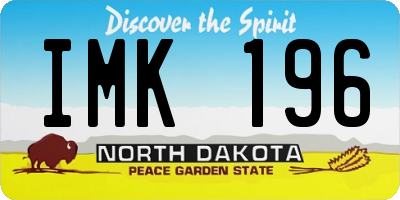 ND license plate IMK196