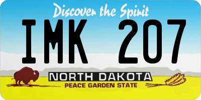 ND license plate IMK207
