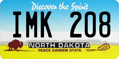 ND license plate IMK208