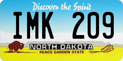 ND license plate IMK209