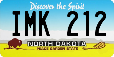 ND license plate IMK212