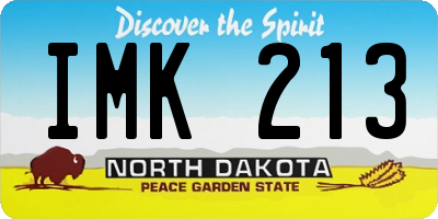 ND license plate IMK213