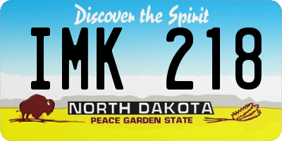 ND license plate IMK218