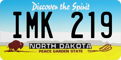 ND license plate IMK219