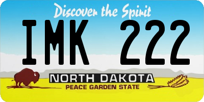 ND license plate IMK222