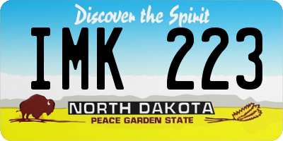 ND license plate IMK223