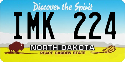 ND license plate IMK224