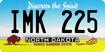 ND license plate IMK225