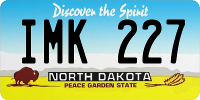 ND license plate IMK227
