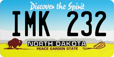 ND license plate IMK232