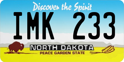 ND license plate IMK233