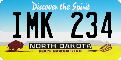 ND license plate IMK234