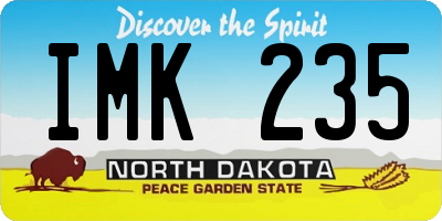 ND license plate IMK235