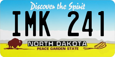 ND license plate IMK241