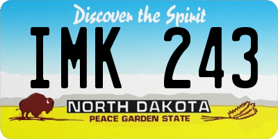 ND license plate IMK243