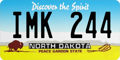ND license plate IMK244