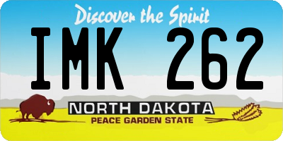 ND license plate IMK262