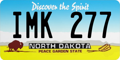 ND license plate IMK277