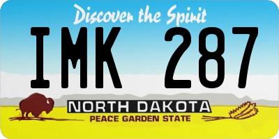 ND license plate IMK287