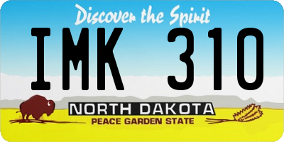 ND license plate IMK310