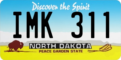 ND license plate IMK311
