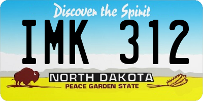 ND license plate IMK312