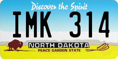 ND license plate IMK314