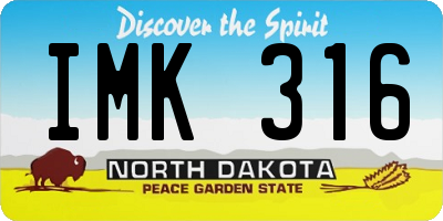 ND license plate IMK316