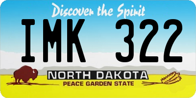 ND license plate IMK322