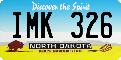 ND license plate IMK326