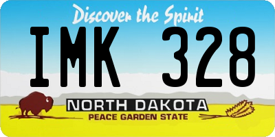 ND license plate IMK328