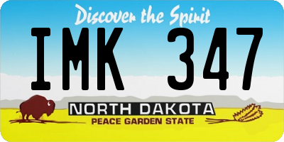 ND license plate IMK347
