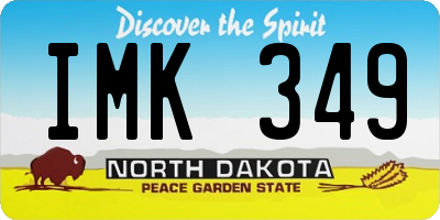 ND license plate IMK349