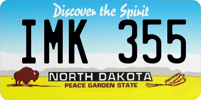 ND license plate IMK355
