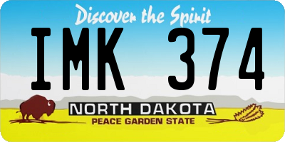 ND license plate IMK374