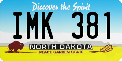 ND license plate IMK381